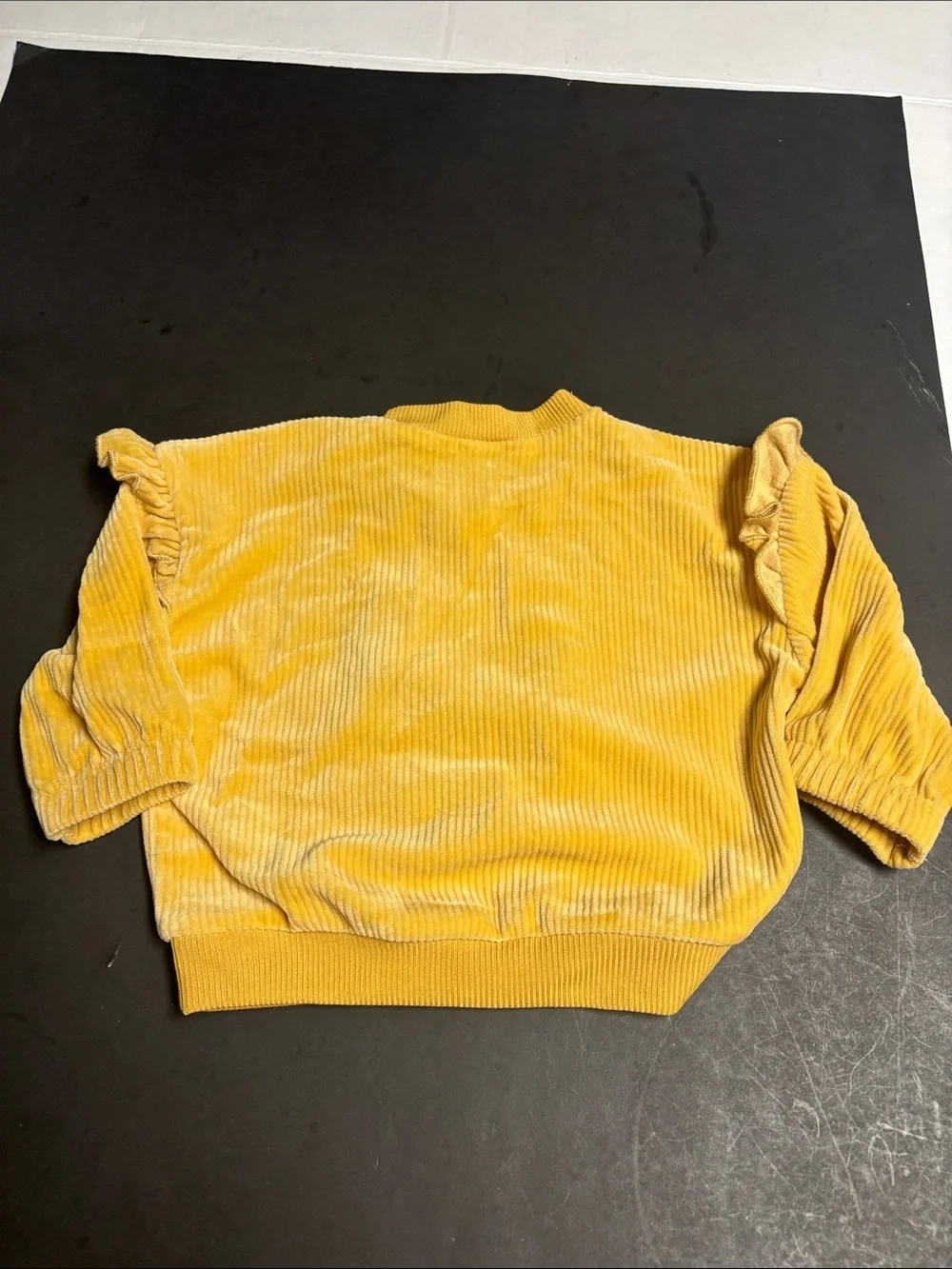 Disney Girls Yellow Minnie Mouse Corduroy Pajama Set with Bow Accent